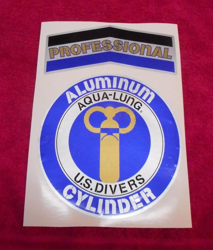 US Divers Professional Tank Decals 1973 1974 Vintage Scuba Diving